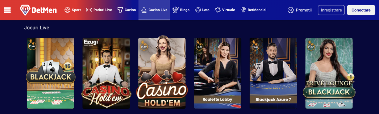 Betmen Live Casino Games