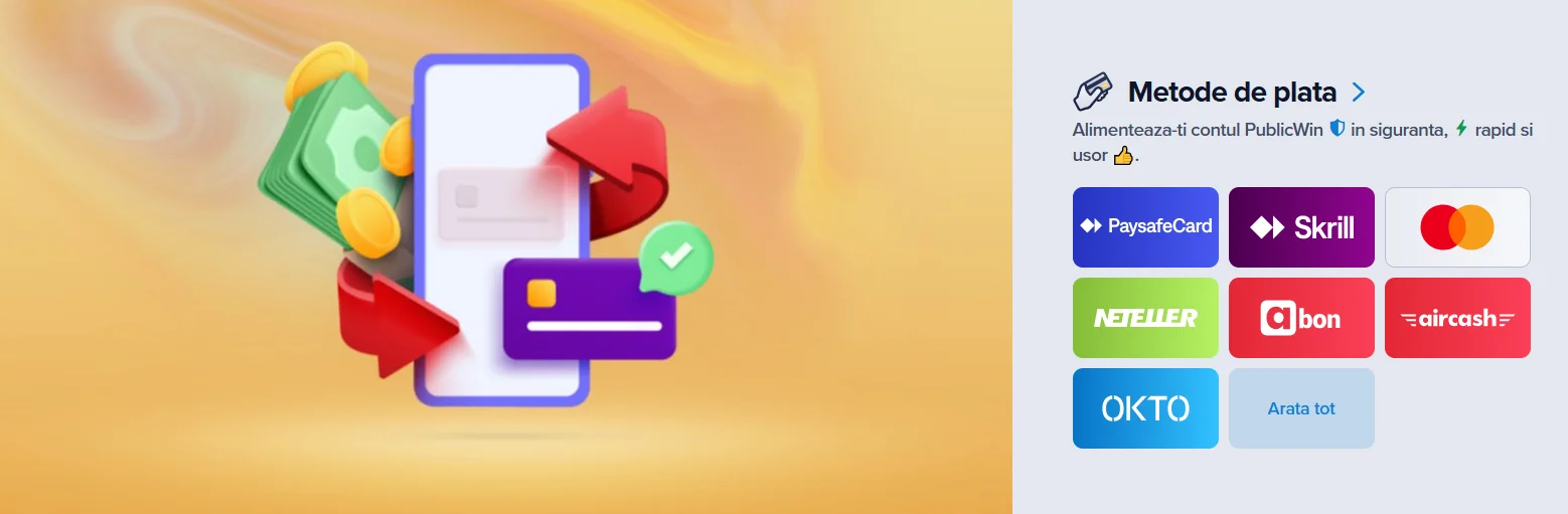 Publicwin Payment methods
