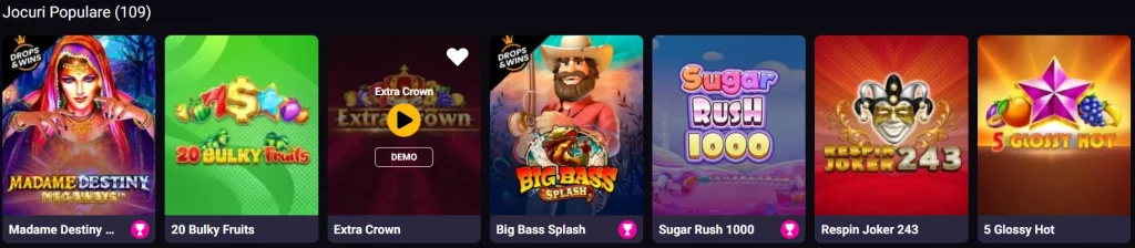 Catalog de jocuri Player Casino