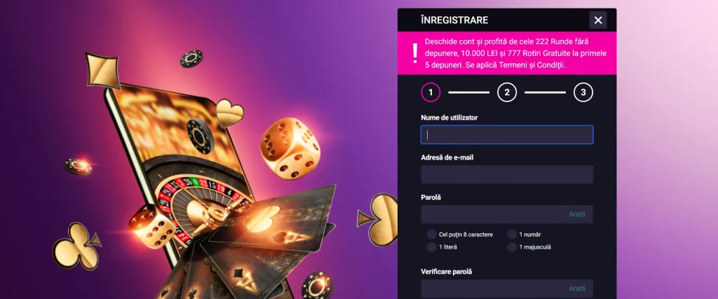Înregistrare la Player Casino
