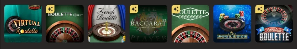 Jocuri de masă Million Casino