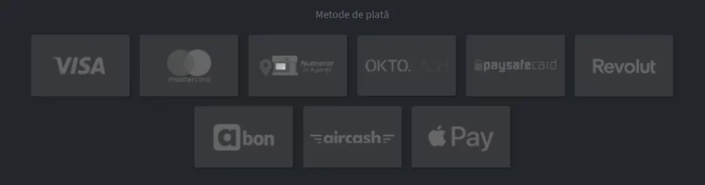 Opțiuni de plată la Getsbet Casino